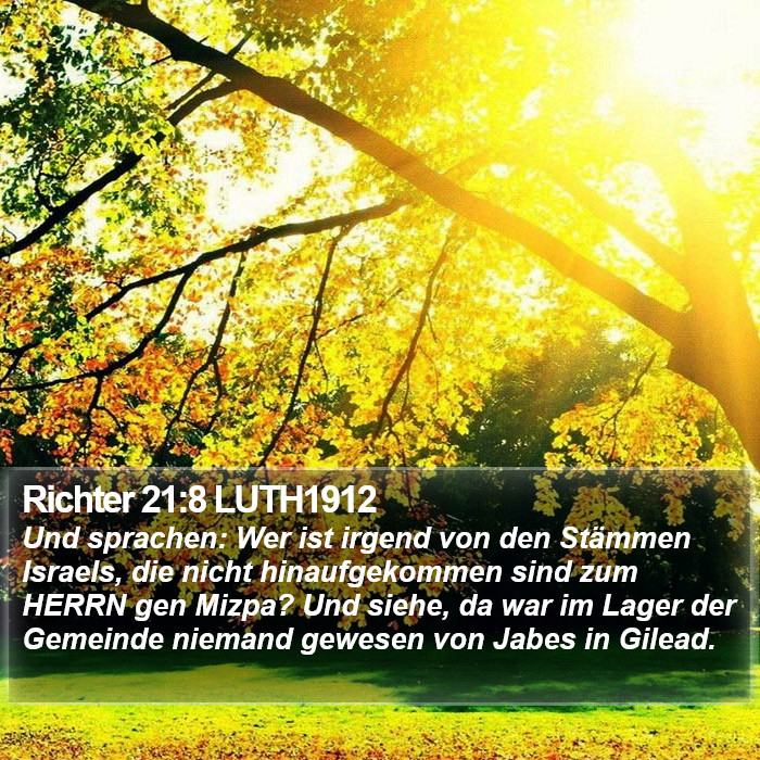 Richter 21:8 LUTH1912 Bible Study