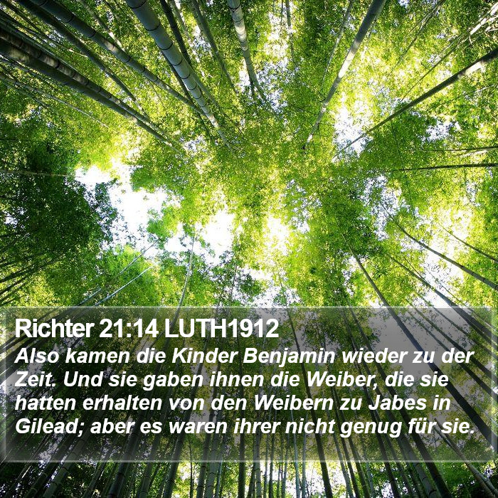 Richter 21:14 LUTH1912 Bible Study