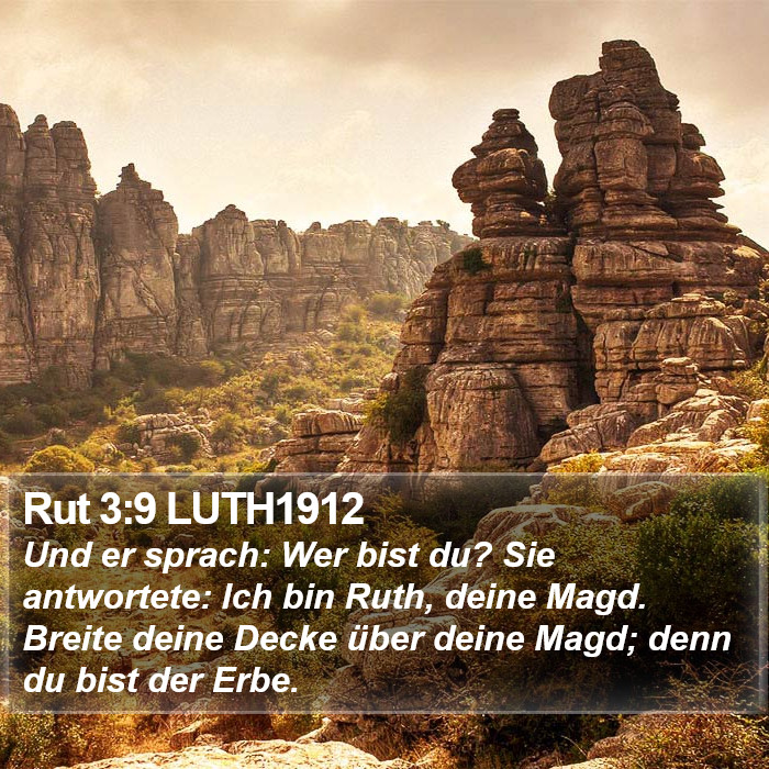 Rut 3:9 LUTH1912 Bible Study