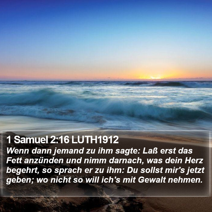 1 Samuel 2:16 LUTH1912 Bible Study