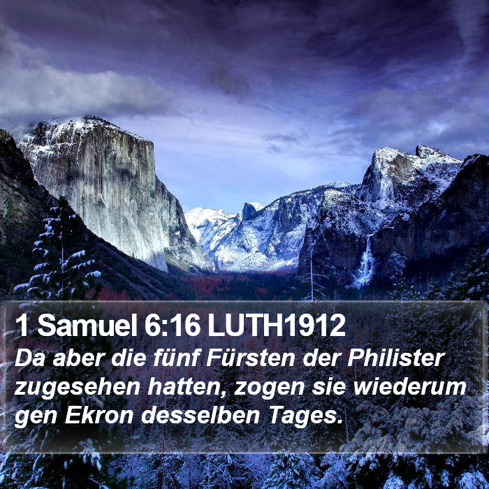 1 Samuel 6:16 LUTH1912 Bible Study