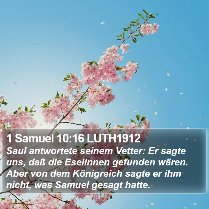 1 Samuel 10:16 LUTH1912 Bible Study