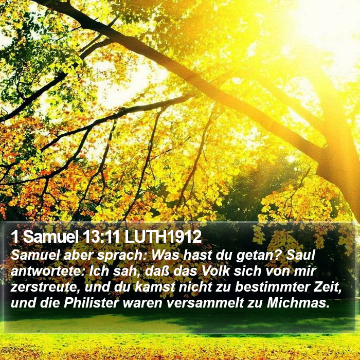 1 Samuel 13:11 LUTH1912 Bible Study