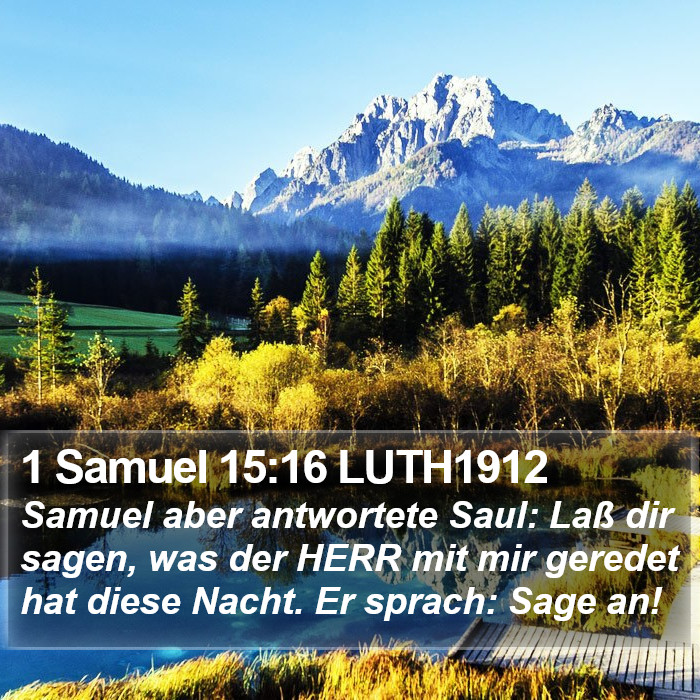 1 Samuel 15:16 LUTH1912 Bible Study