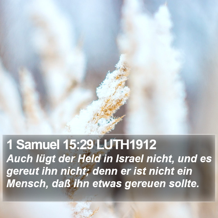 1 Samuel 15:29 LUTH1912 Bible Study