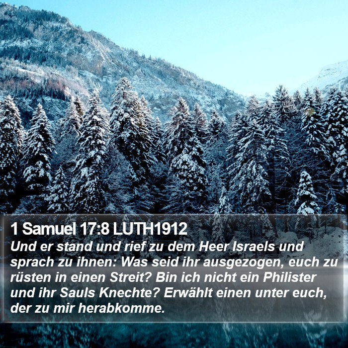 1 Samuel 17:8 LUTH1912 Bible Study