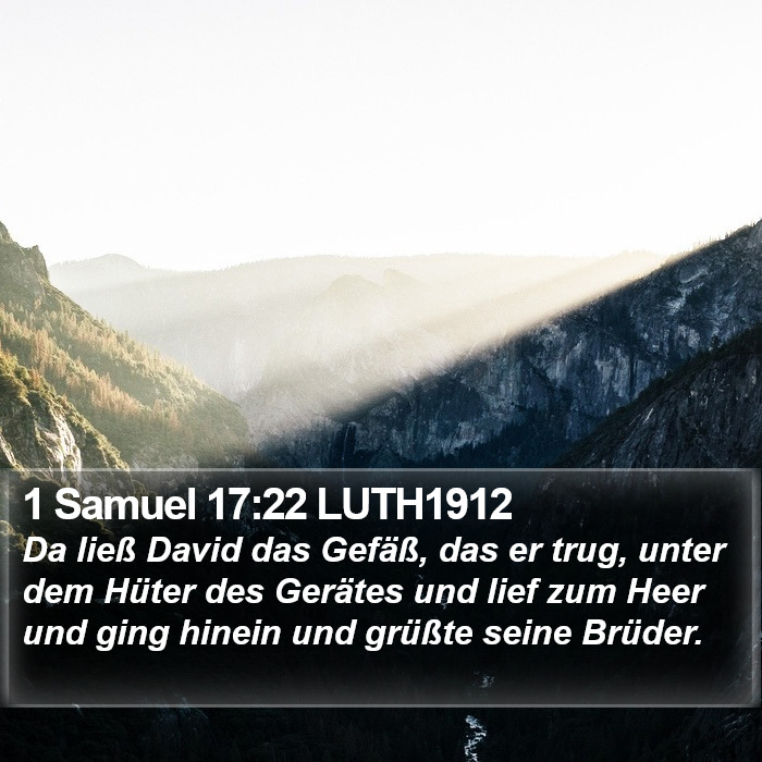 1 Samuel 17:22 LUTH1912 Bible Study