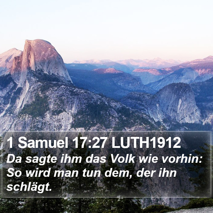 1 Samuel 17:27 LUTH1912 Bible Study