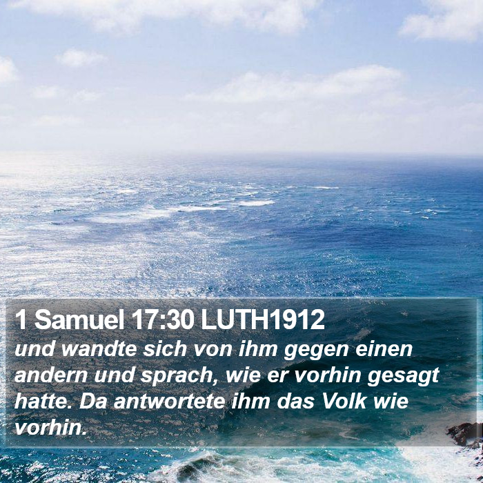 1 Samuel 17:30 LUTH1912 Bible Study