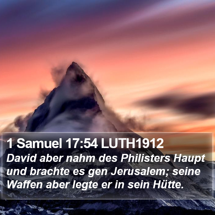 1 Samuel 17:54 LUTH1912 Bible Study