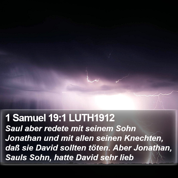 1 Samuel 19:1 LUTH1912 Bible Study