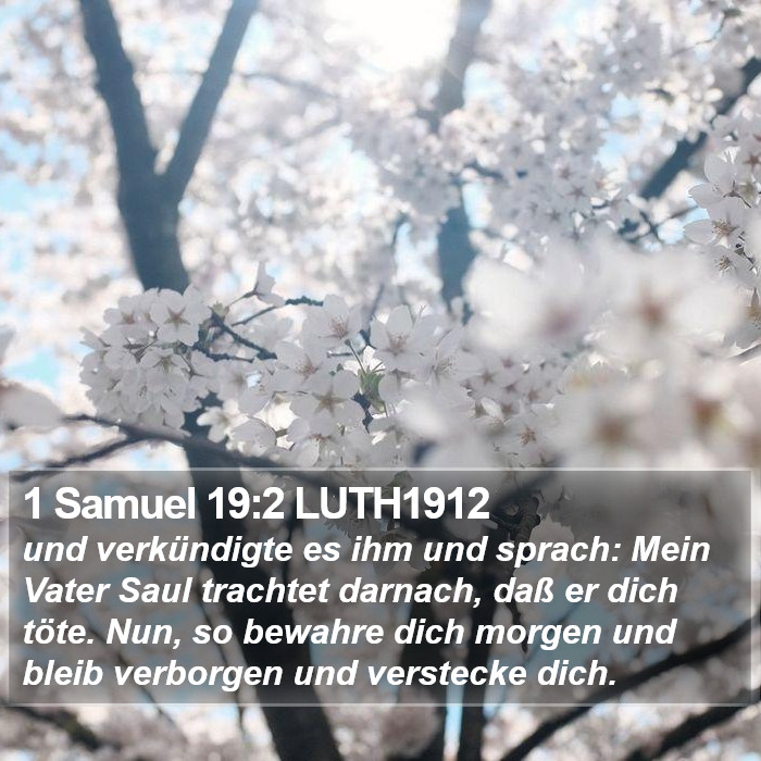 1 Samuel 19:2 LUTH1912 Bible Study