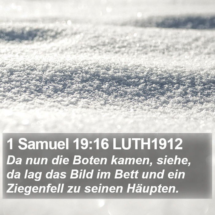 1 Samuel 19:16 LUTH1912 Bible Study