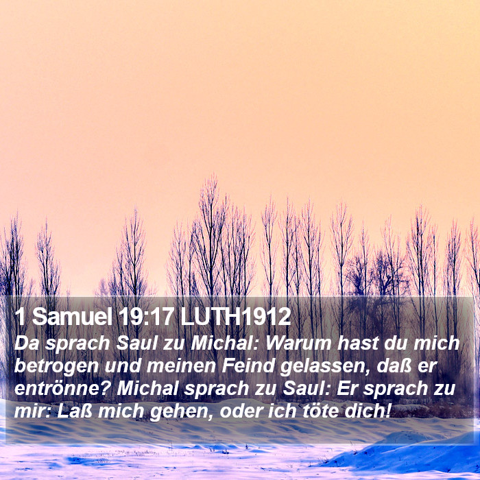 1 Samuel 19:17 LUTH1912 Bible Study