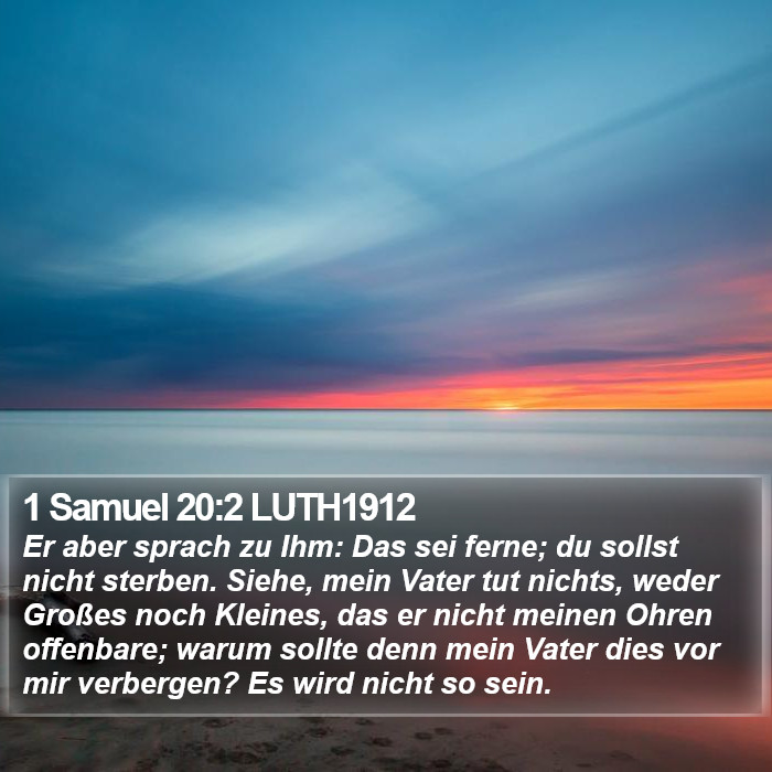 1 Samuel 20:2 LUTH1912 Bible Study