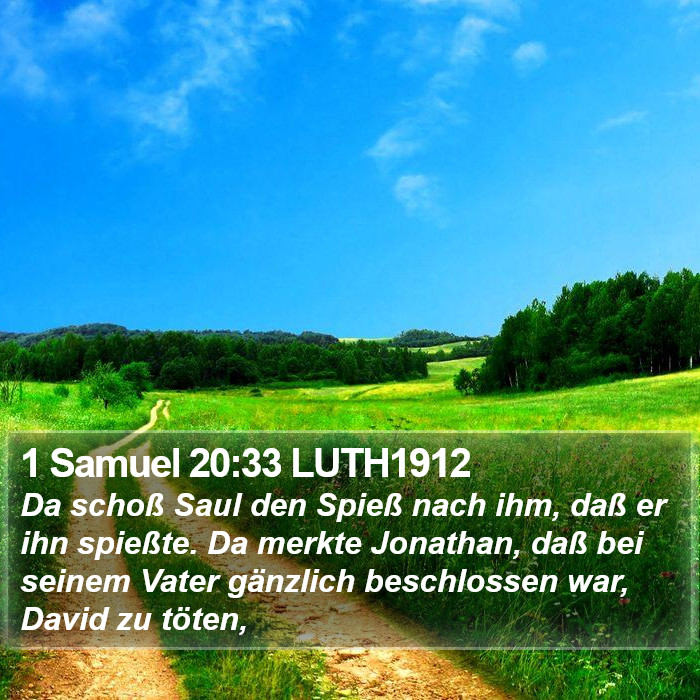 1 Samuel 20:33 LUTH1912 Bible Study