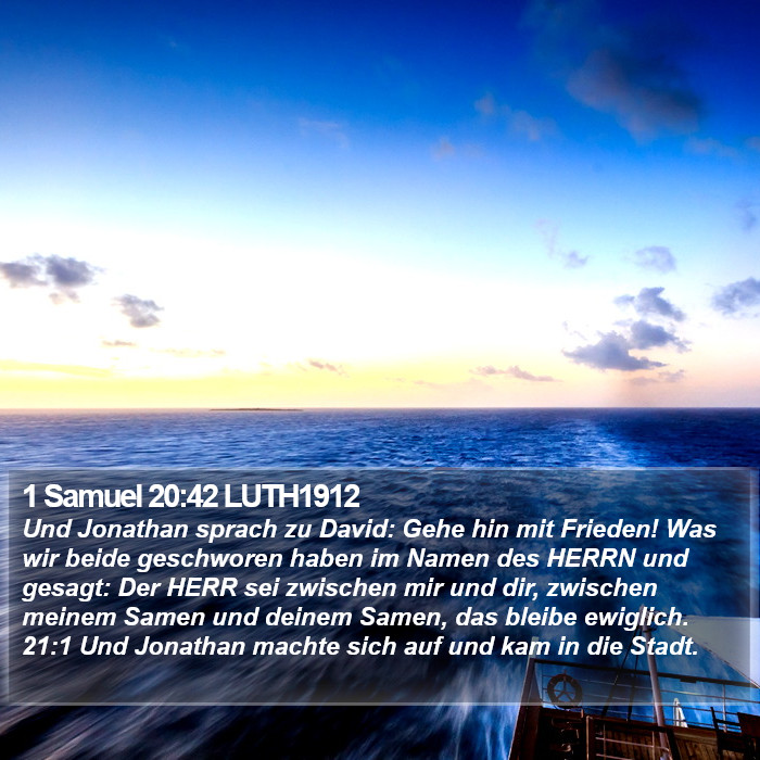 1 Samuel 20:42 LUTH1912 Bible Study