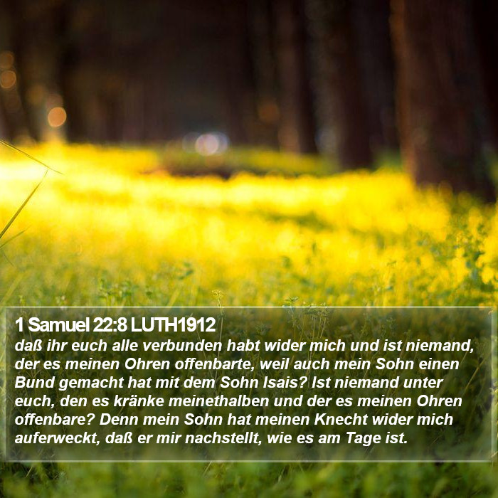 1 Samuel 22:8 LUTH1912 Bible Study