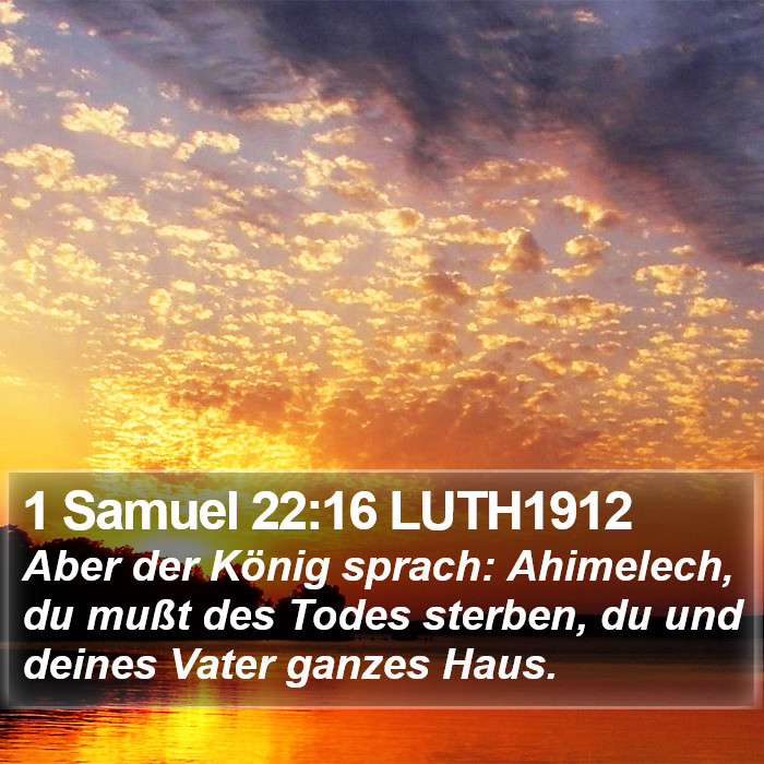 1 Samuel 22:16 LUTH1912 Bible Study