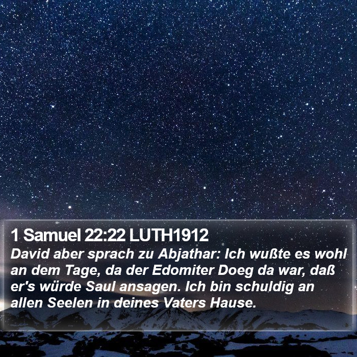 1 Samuel 22:22 LUTH1912 Bible Study