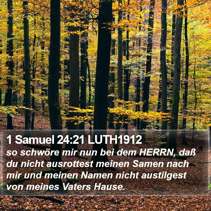 1 Samuel 24:21 LUTH1912 Bible Study