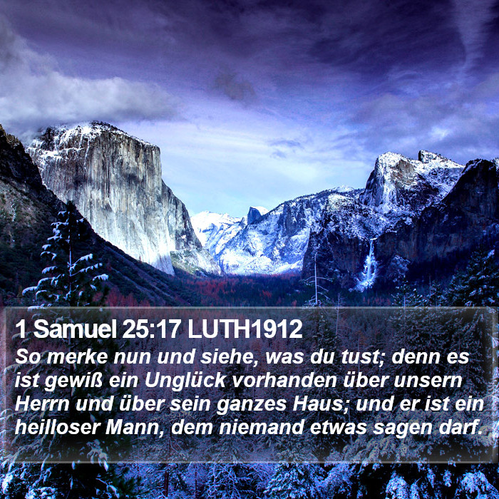 1 Samuel 25:17 LUTH1912 Bible Study