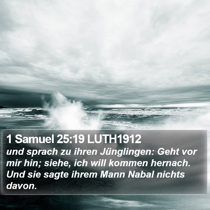 1 Samuel 25:19 LUTH1912 Bible Study