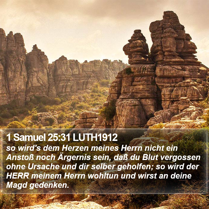 1 Samuel 25:31 LUTH1912 Bible Study