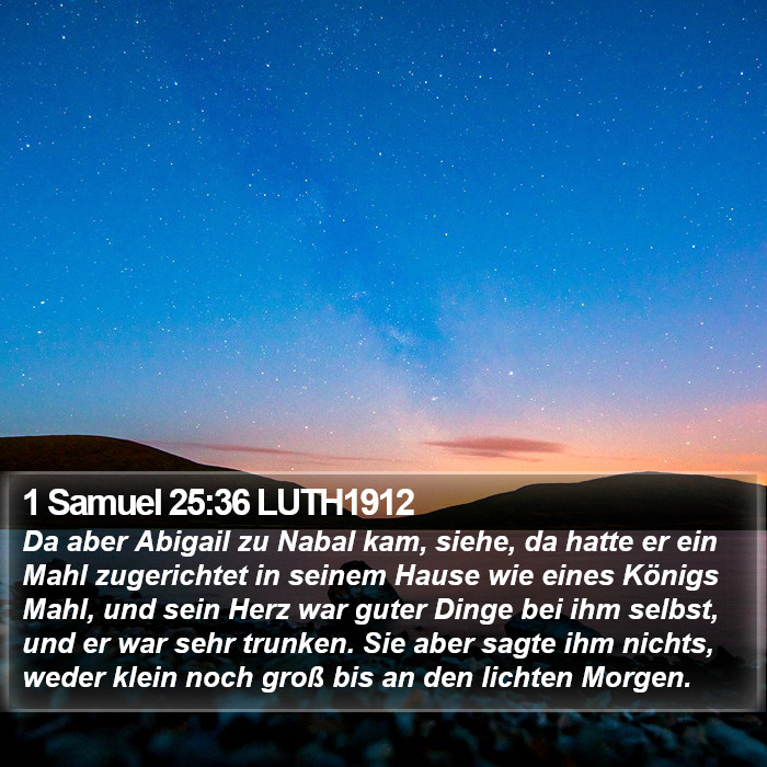 1 Samuel 25:36 LUTH1912 Bible Study