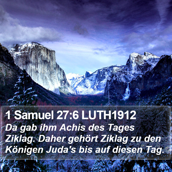 1 Samuel 27:6 LUTH1912 Bible Study