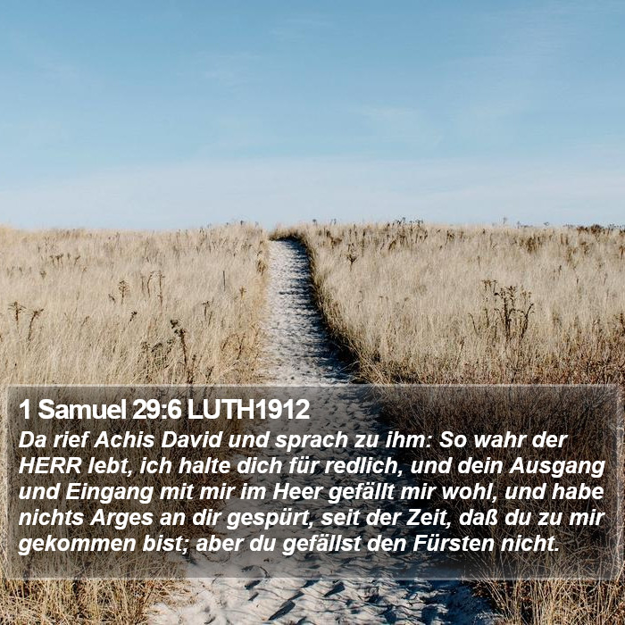 1 Samuel 29:6 LUTH1912 Bible Study