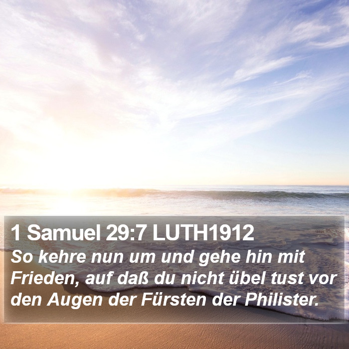 1 Samuel 29:7 LUTH1912 Bible Study