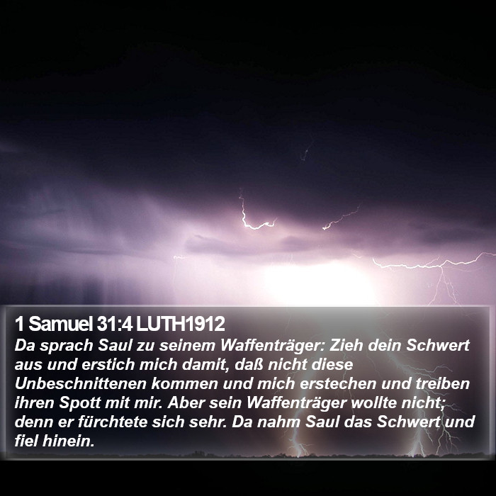 1 Samuel 31:4 LUTH1912 Bible Study