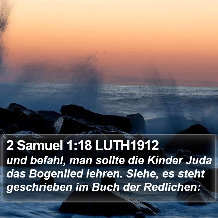 2 Samuel 1:18 LUTH1912 Bible Study