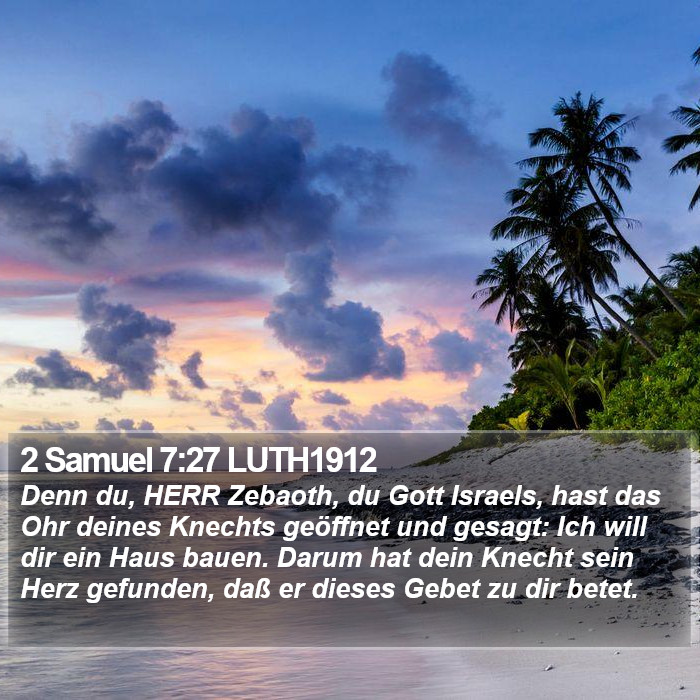 2 Samuel 7:27 LUTH1912 Bible Study