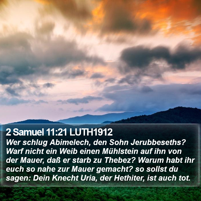 2 Samuel 11:21 LUTH1912 Bible Study