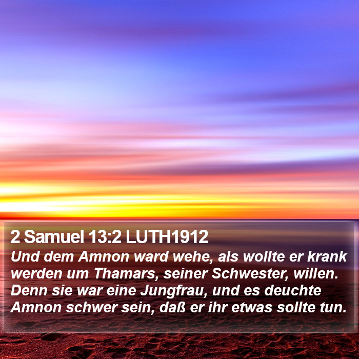 2 Samuel 13:2 LUTH1912 Bible Study