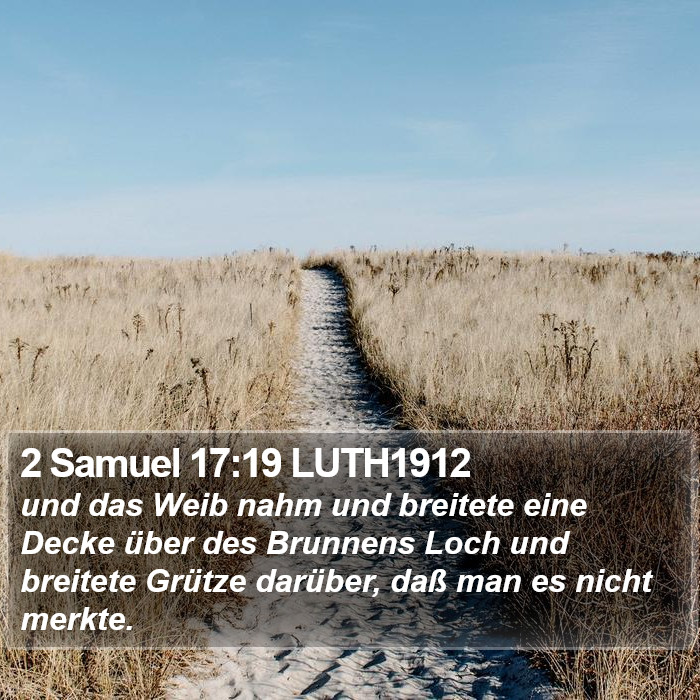 2 Samuel 17:19 LUTH1912 Bible Study