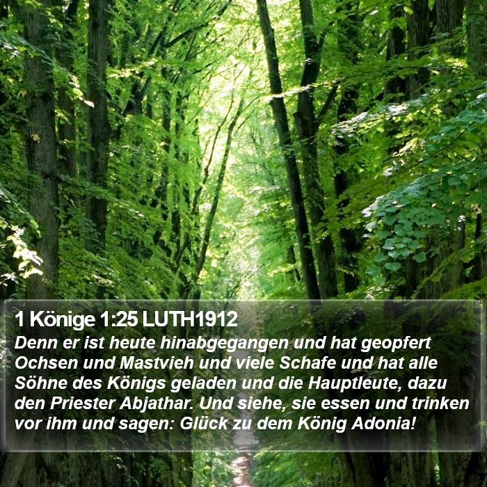 1 Könige 1:25 LUTH1912 Bible Study