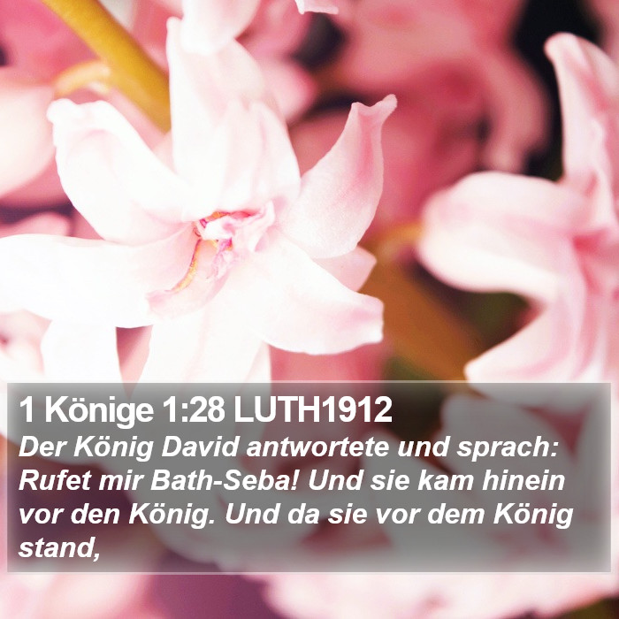 1 Könige 1:28 LUTH1912 Bible Study