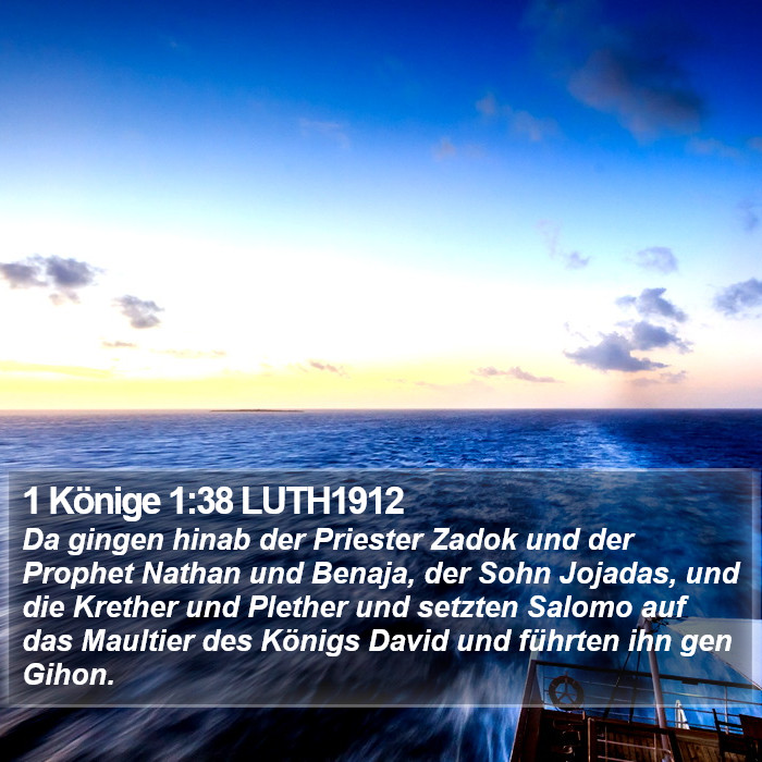 1 Könige 1:38 LUTH1912 Bible Study