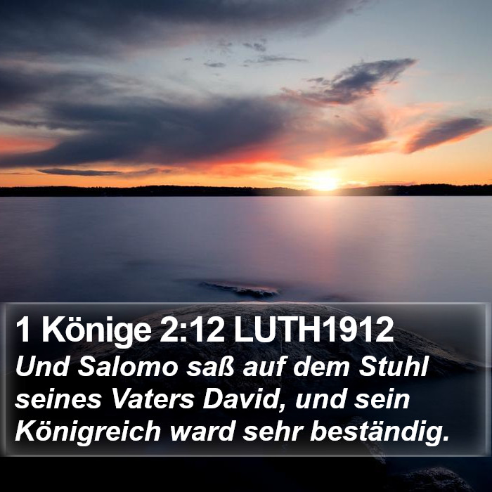 1 Könige 2:12 LUTH1912 Bible Study