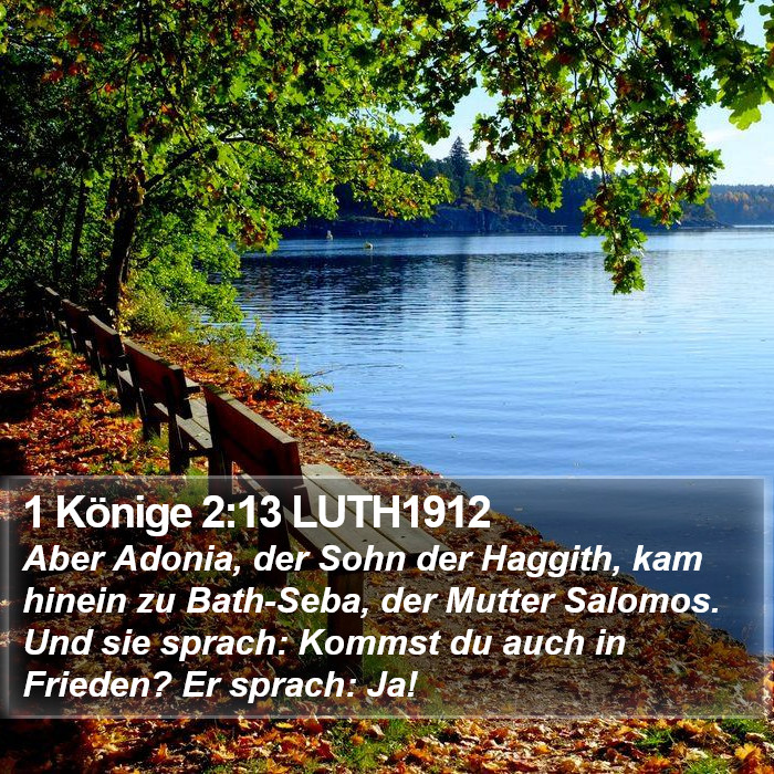 1 Könige 2:13 LUTH1912 Bible Study