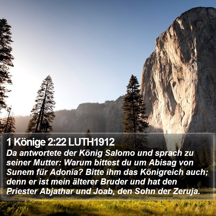 1 Könige 2:22 LUTH1912 Bible Study