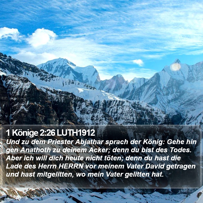 1 Könige 2:26 LUTH1912 Bible Study