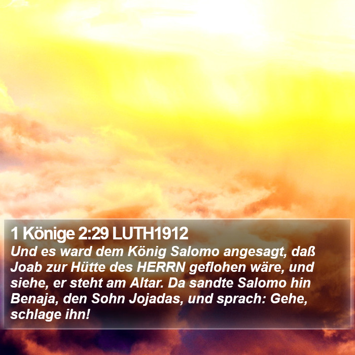 1 Könige 2:29 LUTH1912 Bible Study