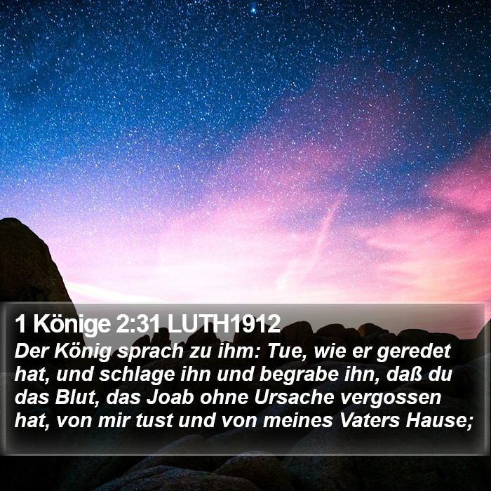 1 Könige 2:31 LUTH1912 Bible Study