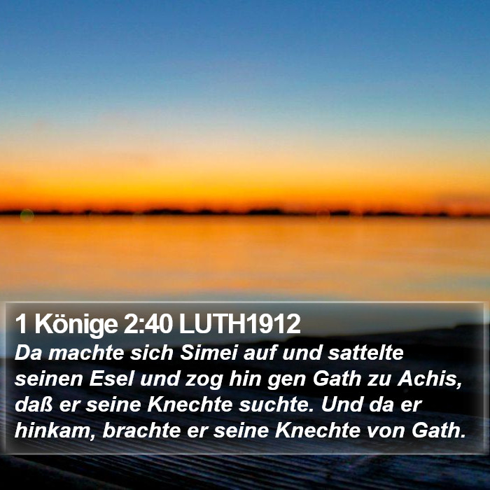 1 Könige 2:40 LUTH1912 Bible Study