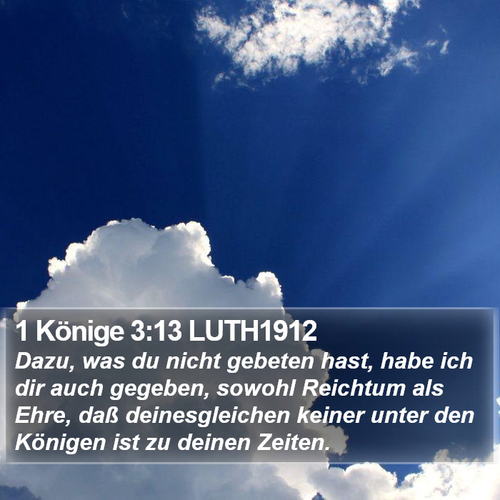 1 Könige 3:13 LUTH1912 Bible Study