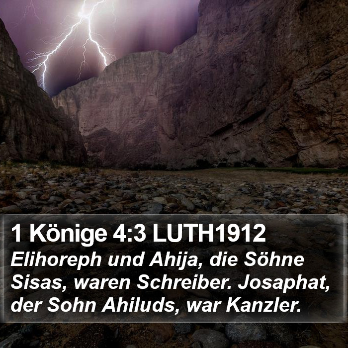 1 Könige 4:3 LUTH1912 Bible Study